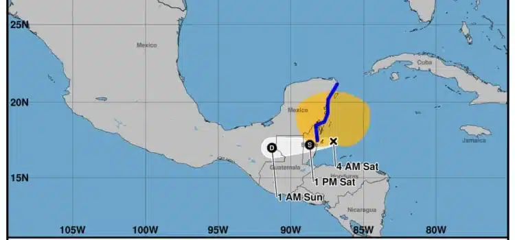 Quintana Roo emite alerta verde por la tormenta tropical ‘Nadine’, que impactará en Belice este sábado