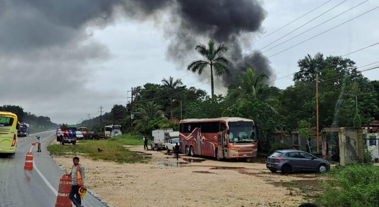 Se incendia campamento del Ejército Mexicano en Tulum