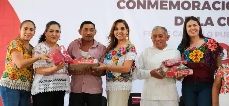 Mara Lezama festeja el Día Nacional de la Cultura Maya con los dignatarios en Felipe Carrillo Puerto