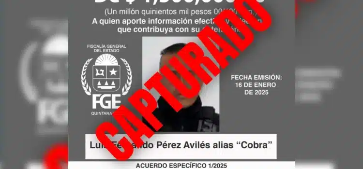 Capturan en Chetumal a ‘Cobra’, buscado por desaparición de personas; era policía en Tulum