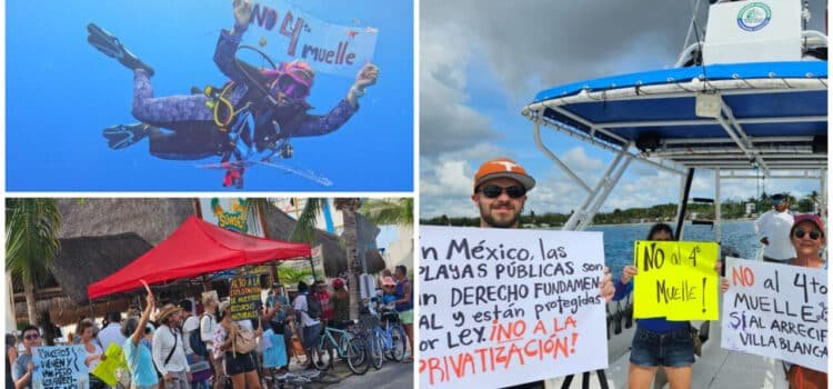 Continúa lucha contra la construcción del cuarto muelle en Cozumel