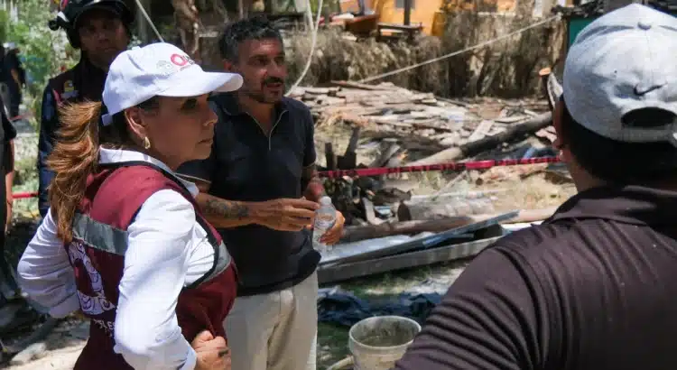 Tras incendio en Holbox, recorre Mara Lezama inmuebles afectados